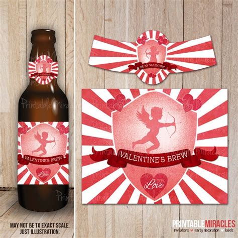 Valentines Day Beer Bottle Labels Digital By Printablemiracles