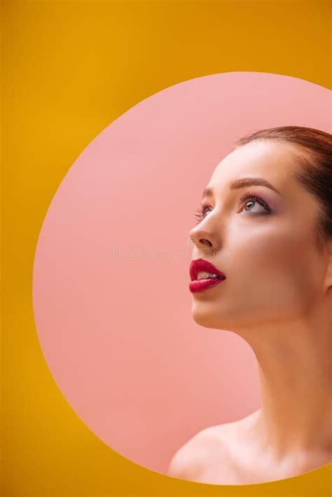 Of Beautiful Naked Woman With Glossy Stock Image Image Of Circle Beauty 189731097