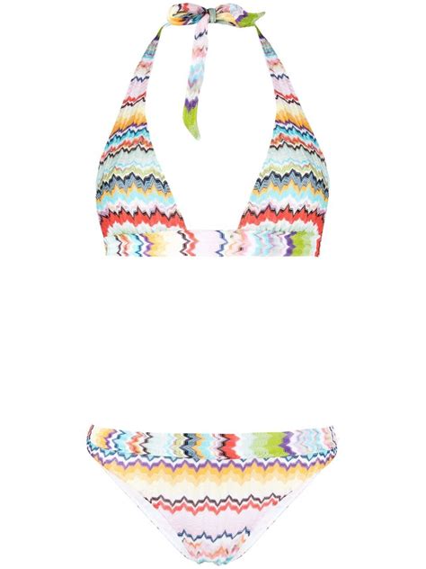 Missoni Zigzag Pattern Bikini Set Farfetch