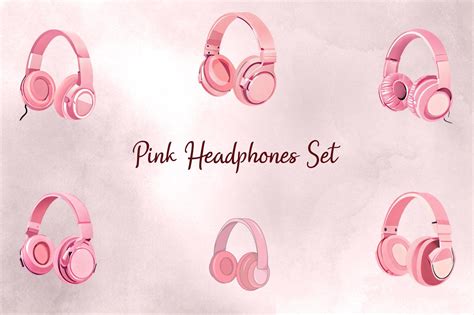 Pink Headphones Set Graphic by Digitally Inspired · Creative Fabrica