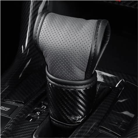 Amazon Ihotder Car Gear Shift Knob Cover Carbon Fibre Leather