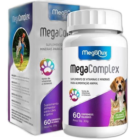 Suplemento Mega complex Vitaminas E Minerais 60comp Cães E