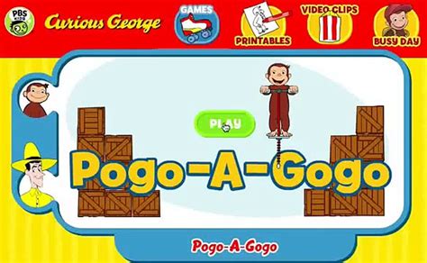 Curious George Pogo A Gogo Cartoon Animation Pbs Kids Game Play