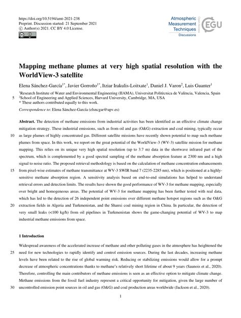 Pdf Mapping Methane Plumes At Very High Spatial Resolution With The