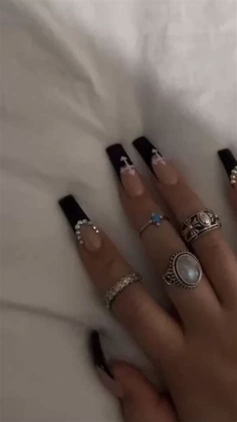 Y2k Nail Inspo Grunge Nails Goth Nails Bling Acrylic Nails