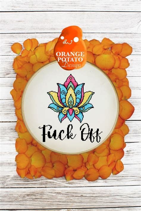 Mandala Fuck Off Cross Stitch Pattern Snarky Instant Etsy
