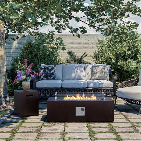 Amazon 42 Propane Fire Pit Outdoor Wicker Fire Pit Tables