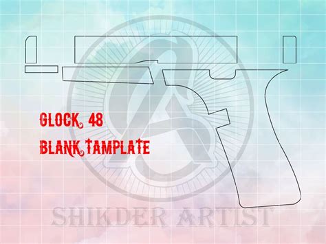 Glock Gun Blank Template Ai Svg Dxf Png Pdf Laser Cut Design