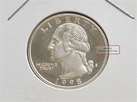 1998 S Washington Quarter Dcam Proof 90 Silver U S Coin C9226