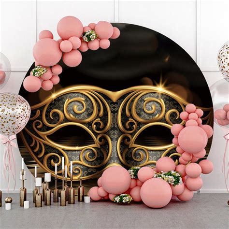 Circle Black With Gold Masquerade Backdrop For Party Artofit