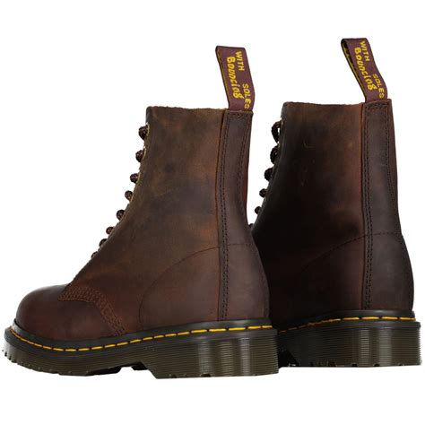 1460 Pascal Dr Martens Waxed Full Grain Boots In Brown