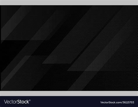 Black Abstract Tech Geometric Modern Background Vector Image