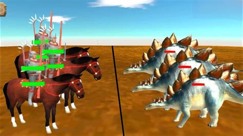 Dinosaurs Vs Horse Riders Big Battle Animal Revolt Battle Simulator