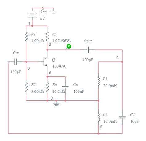 BJT Hartley Oscillator Multisim Live