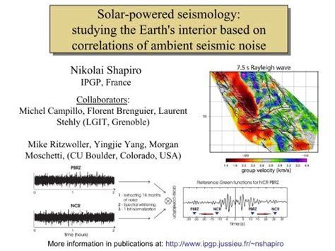 Surface Wave Imaging From Ambient Seismic Noise The Spice