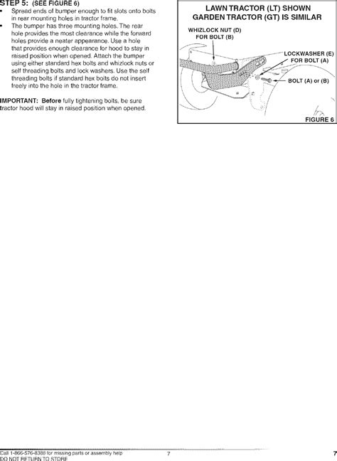 Craftsman Front Bumper 486 245994 Operators Manual