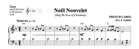 Noël Nouvelet Sing We Now of Christmas for Harp Janet Lanier