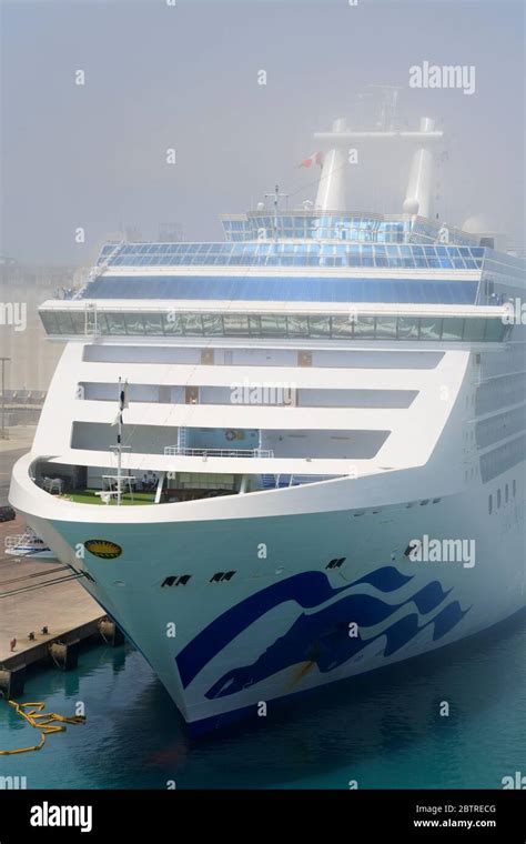 Cruise Ship In Fog Port Of Callao Lima Peru Stock Photo Alamy