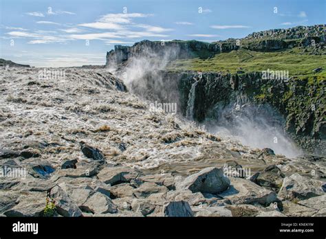 Beautiful And Powerful Gullfoss Waterfalls In Iceland Stock Photo Alamy