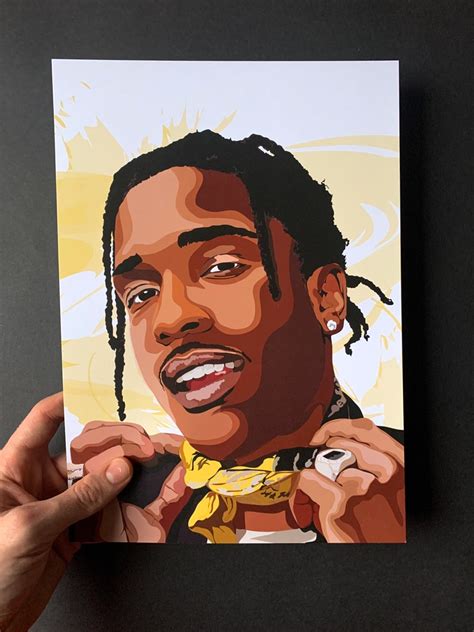 Asap Rocky Digital Illustration Poster Rap Art Asap Mob Art Hiphop Art