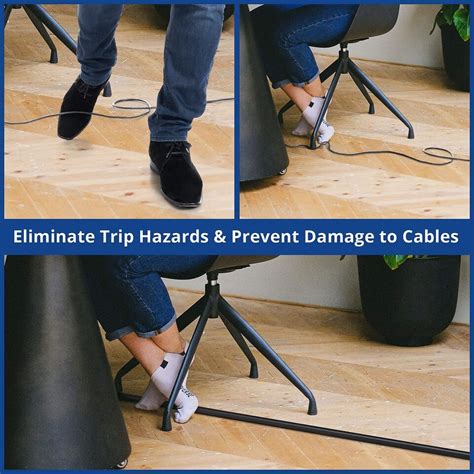 Floor Cord Cover 4ft Cord Hider Floor Black Floor Cable Management