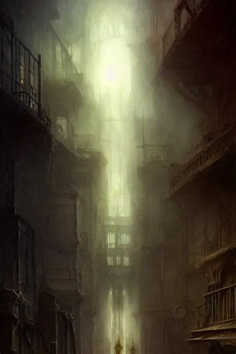 Fantasy City With Dark Alleyways Highly Detailed Stable Diffusion