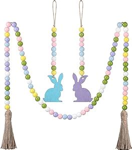 Amazon Jetec Pieces Easter Wood Bead Garland Easter Tiered Tray