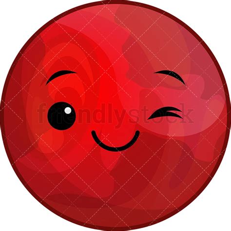 Kawaii Planet Mars Cartoon Clipart Vector Friendlystock