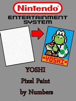 Pixel Color By Number Yoshi NINTENDO Mario Brothers Busy Sub Work