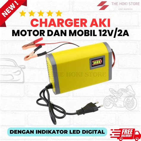 Jual Charger Aki Motor Dan Mobil Otomatis Portable Cas Casan Accu V