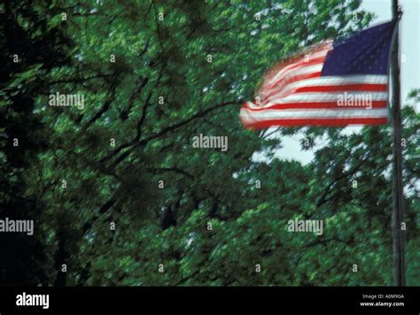 american flag waves waving motion Stock Photo - Alamy