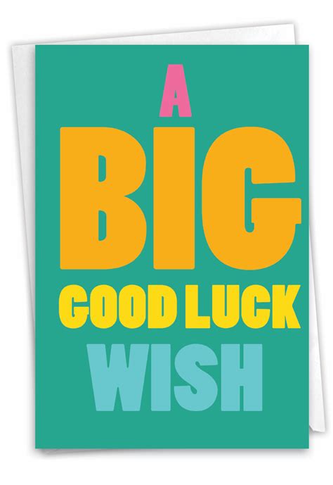 Good Luck Wish: Funny Good Luck Paper Greeting Card