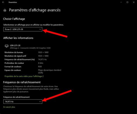 Windows 10 comment changer le taux de rafraîchissement de votre écran