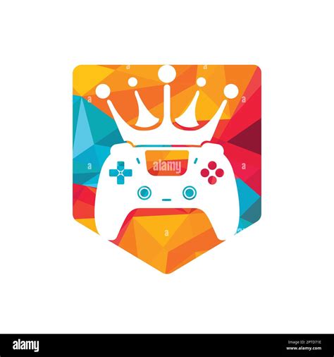 Game King Vector Logo Design Gamepad With Crown Vector Icon Design