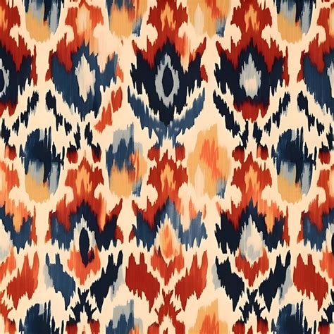 Premium Vector Ikat Seamless Pattern Design For Fabric Geometric