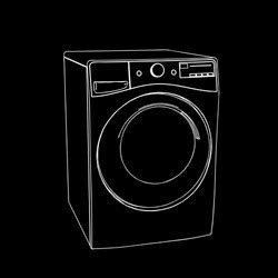 Washing Machine Outline Isometric Projection Vector Image