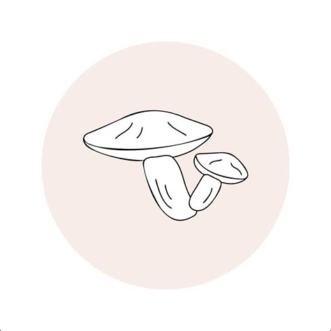 Premium Vector Mushroom Line Icon Black Outline In Circle Vector