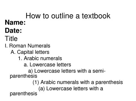 Textbook Chapter Outline Template How To Outline A Textbook