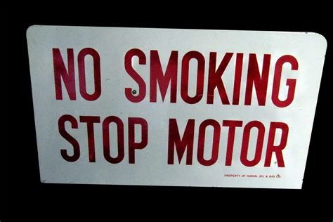 1960s Signal Oil Company No Smoking Stop Motor Fuel Islan