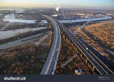 Stock Photo Aerial View Of New Jersey Turnpike New Jersey 202333015