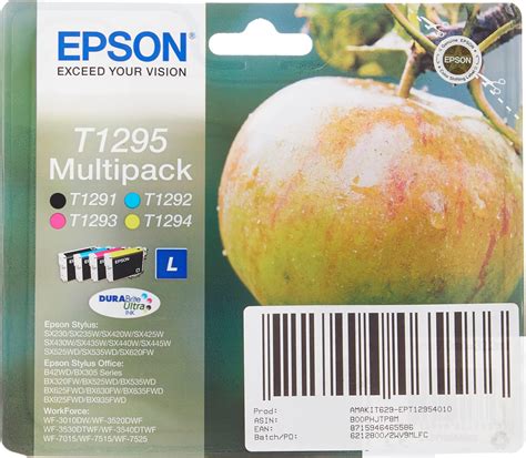 Epson T1295 Multipack Print Cartridge 1 X Black Yellow Cyan