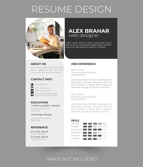 Premium Vector Vector Resume Design Template