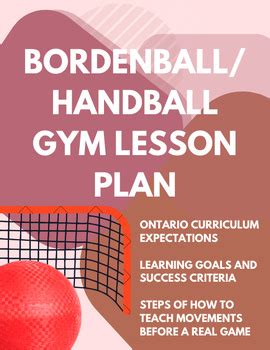 Bordenball Handball Gym Physical Education Lesson Plan By Madame Ingrid