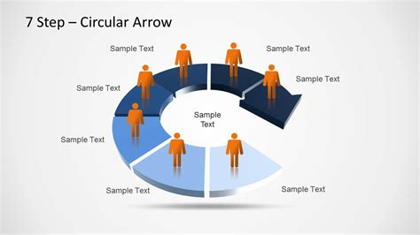 7 Step Circular Arrow Diagram For Powerpoint Slidemodel