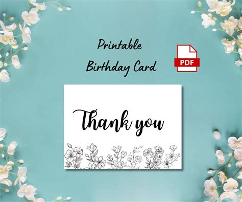 Printable Thankyou Card, Thank You Card - Etsy