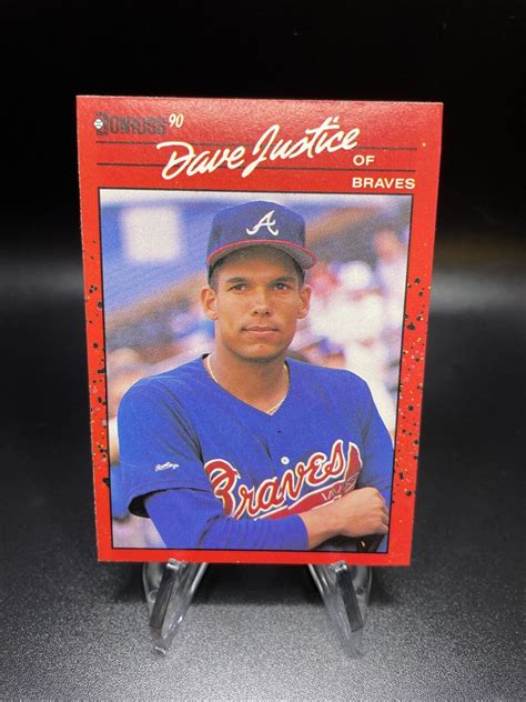 1990 Donruss Dave Justice RC 704 ERROR Card No After INC Braves