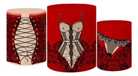 Trio De Capas Cilindro Tecido Sublimado Chá De Lingerie MercadoLivre