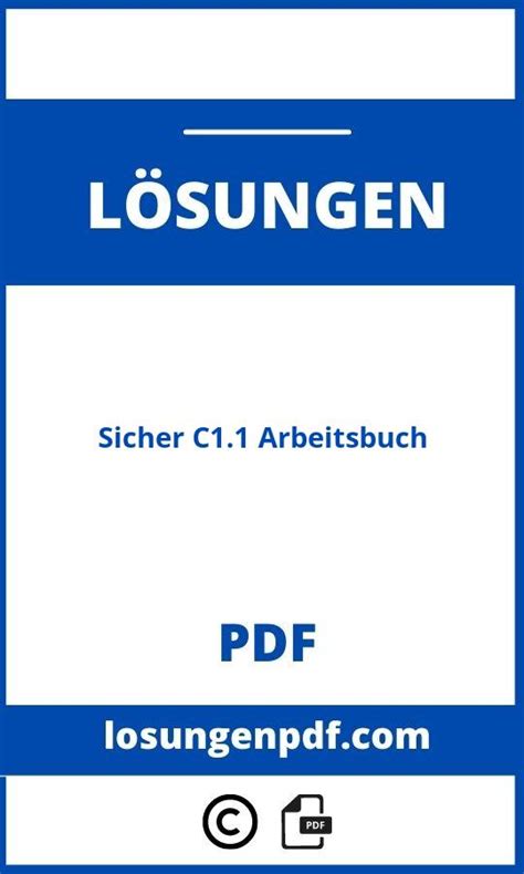 Sicher C1 1 Arbeitsbuch Lösungen Pdf