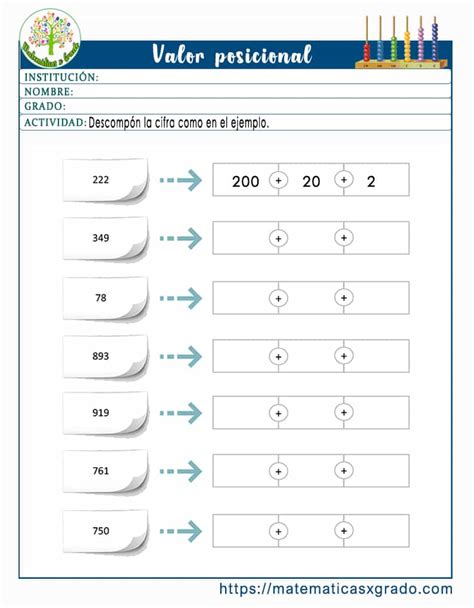 Fichas Con Ejercicios De Valor Posicional Para Ni Os