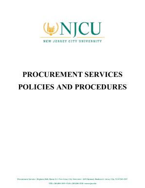 Fillable Online Procurement Services Policies And Procedures Fax Email